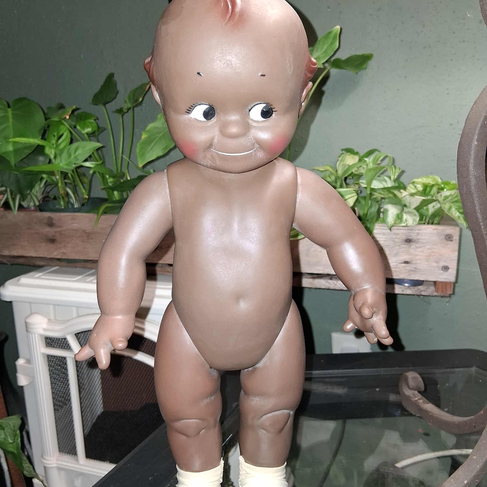 Vintage African American Kewpie Doll 16-inch